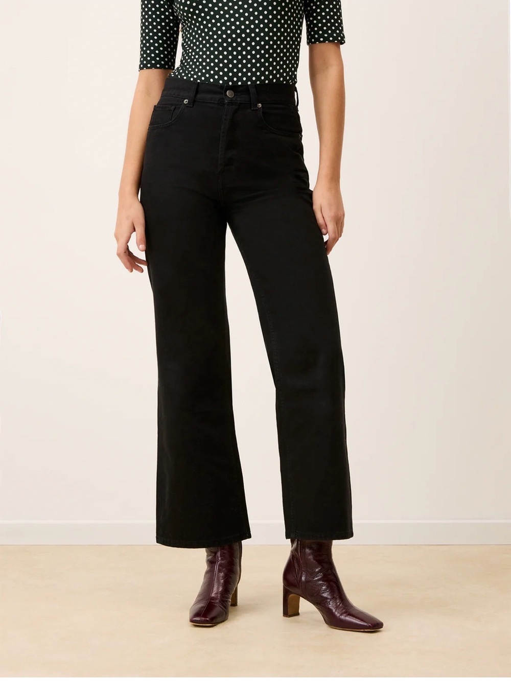 Rouje Concorde High-Rise Flare Black Jeans